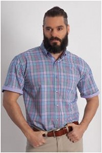 Korte mouw overhemd ruit Plus Man