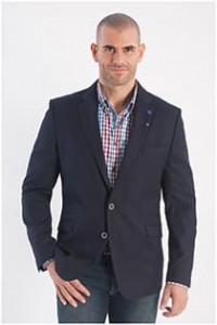 Elastisch casual colbert van Plusman