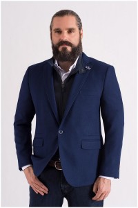 Extra lang elastisch viscose colbert van Plusman.