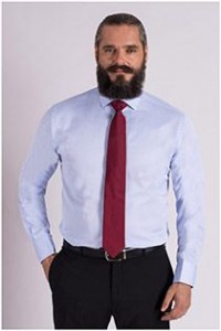 Effen dress overhemd van Plusman.