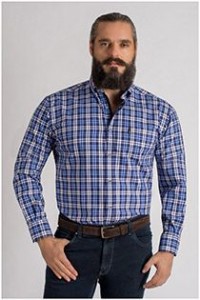 Katoenen ruiten vrijetijdsoverhemd van Plusman.