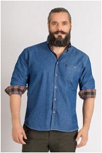 Denim lange mouw hemd van Plusman.