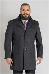 Cashmere-Wollen lange overjas van Plus Man