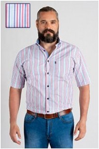 Korte mouw gestreept overhemd Plusman