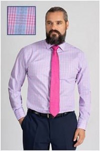 Plusman ruiten dressoverhemd