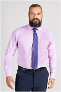 Effen extra lang dress shirt van Plusman