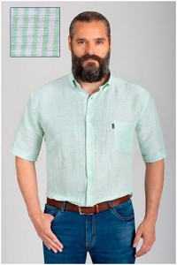 Gestreept korte mouw overhemd van Plusman