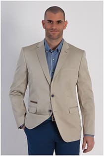 Katoenen extra lange colbert met stretch