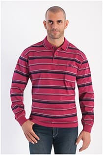 Gestreepte lange mouw polo Plus Man