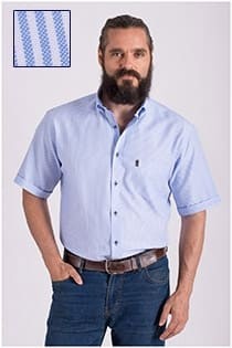 Korte mouw gestreept casual overhemd Plus Man