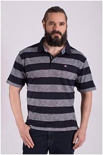 Gestreepte polo korte mouw van Meantime