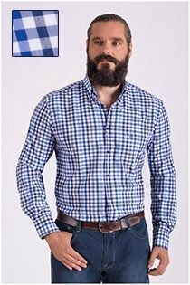 Lange mouw ruiten overhemd met printje Carlos Cordoba