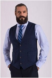 Gedessineerde elastische gilet van Plusman.