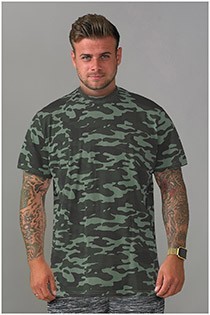 EXTRA LANG Korte mouw t-shirt D555 Camouflage.