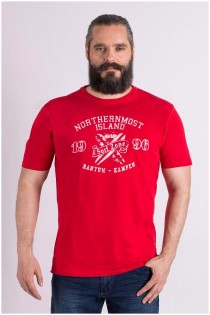 Extra LANG T-shirt met borstprint van Kitaro