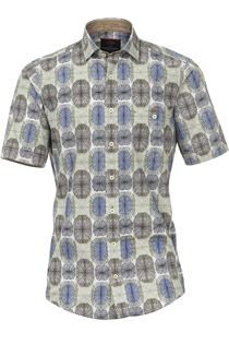Casamoda korte mouw overhemd allover print