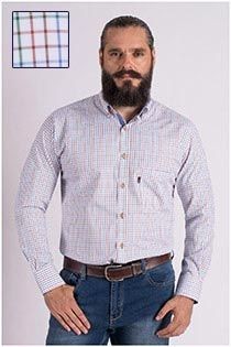 Extra lange mouw ruiten overhemd van Plusman