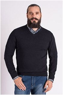 Katoenen V-hals trui van Kitaro