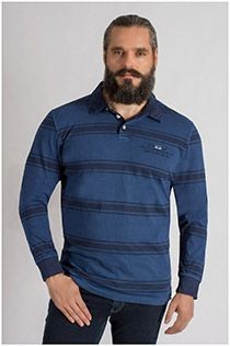Lange mouw gestreepte polo Kitaro