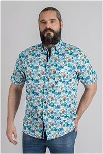 Korte mouw overhemd Plus Man all-over print
