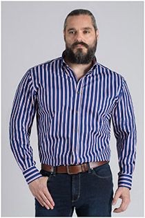 Extra lang gestreept overhemd Plusman