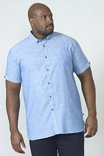 Linnen vrijetijdsoverhemd korte mouw D555