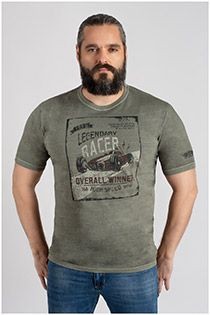 Washed-look korte mouw t-shirt van Kitaro
