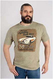 Washed-look korte mouw t-shirt van Kitaro