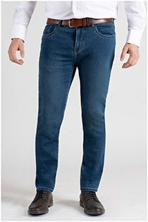 5-pocket elastische jeansbroek van Plusman