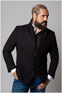 Extra lang colbert van Plusman met afneembaar front