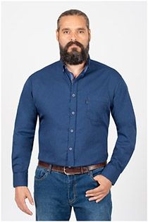 Plusman uni lange mouw overhemd