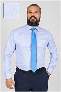 Plusman ruiten dressoverhemd