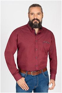 Effen lange mouw overhemd Plusman