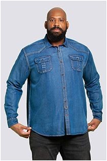 Western-style vintage jeansoverhemd lange mouw van D555