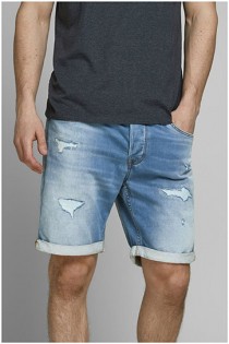 5-pocket elastische jeansbermuda van Jack & Jones