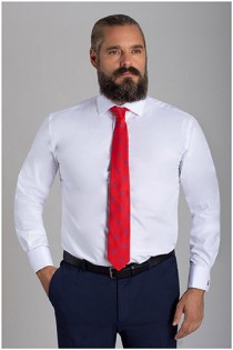 Plusman dressoverhemd met verborgen knopen.