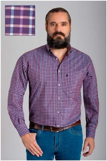 Ruiten lange mouw overhemd van Plusman