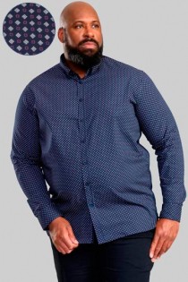 Lange mouw allover print overhemd van D555.