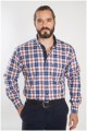Lange mouw ruiten overhemd twill van Plusman.