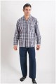 Katoenen geruiten pyjama met knopen