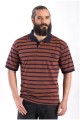 Elastische korte mouw gestreepte polo Hajo