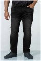 Extra lange elastische Black Denim Jeans van D555.