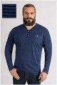 Lange mouw gestreept t-shirt Kitaro met borstzakje